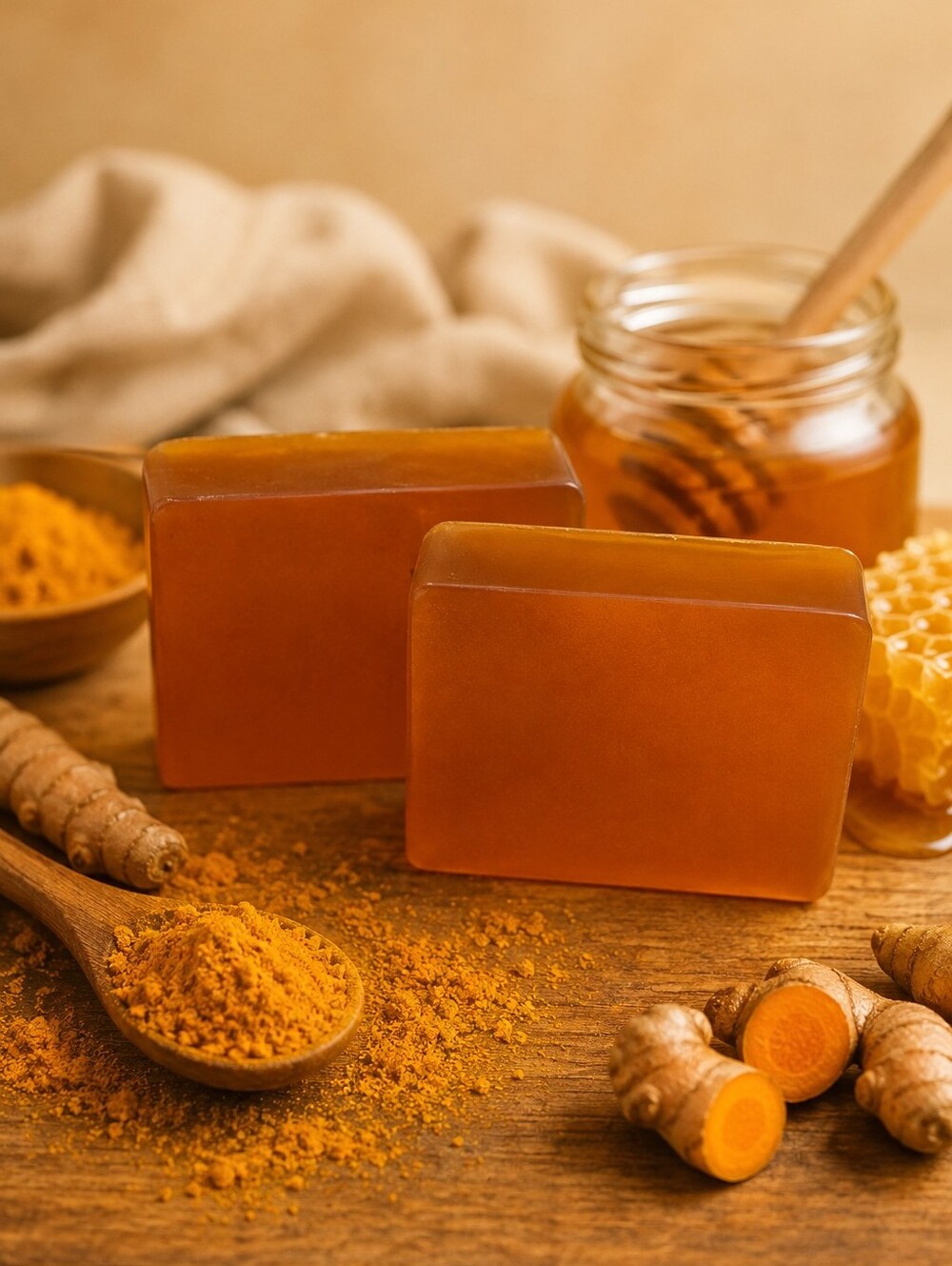 2 Bars Turmeric And Honey Handmade Soap